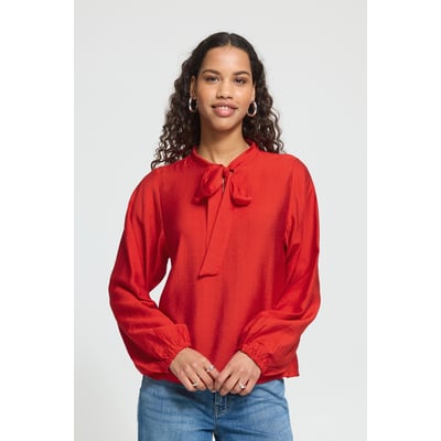 Blouse manches longues à nouer au col ICHI