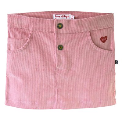 Jupe velours rose look coloré SUCRE D'ORGE