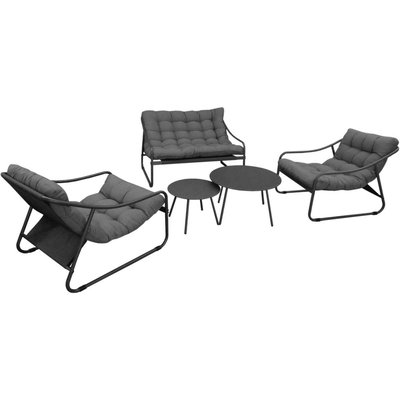 Salon de jardin en aluminium Bord'eau Graphite et gris PROLOISIRS