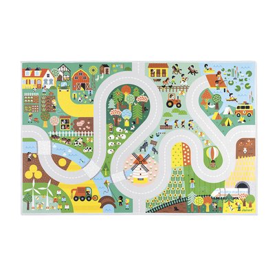 Tapis De Jeu Enfant Avec Circuit, La Campagne JANOD