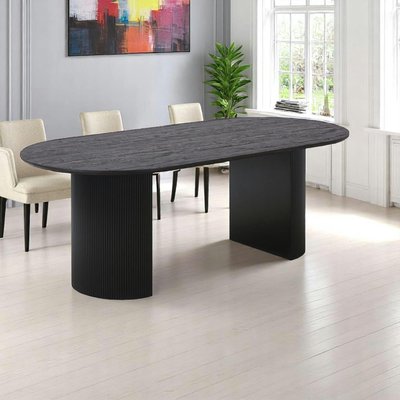 Table à manger ovale effet bois foncé 210 cm MATERA PIER IMPORT