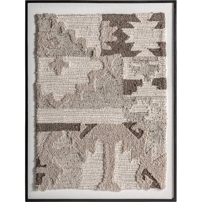 Tableau mural abstrait en coton et bois RECOLLECTION