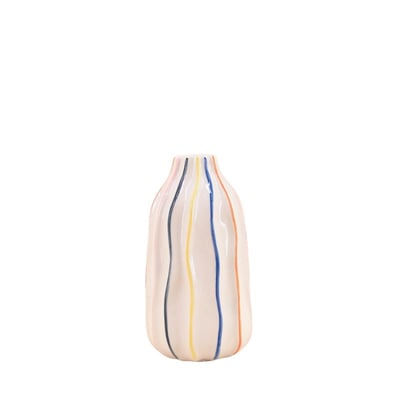 Vase en céramique lignes, H17cm ORNAMI
