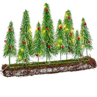 Décoration de noël 9 sapins et 20 leds 46cm WADIGA