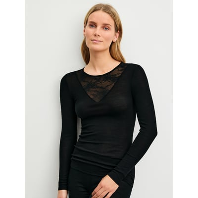 T-shirt à manches longues en laine et soie manches longues Laine SILKY WOOL GLAM CALIDA