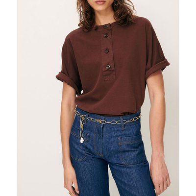 Rodney Short Sleeve T-Shirt with Grandad Collar SESSUN