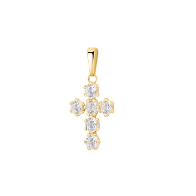 Croix en or 750 et oxyde de zirconium CLEOR