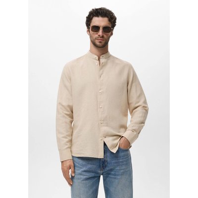 Chemise lin col mao MANGO MAN