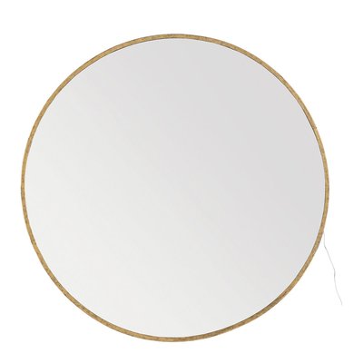 Miroir rond avec LED, métal fnition laiton dia 91 BLANC D’IVOIRE