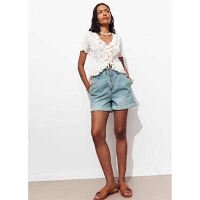 Short en jean braguette bouton PROMOD