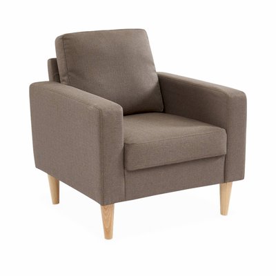 Fauteuil scandinave bois d'hévéa tissu BJORN SWEEEK