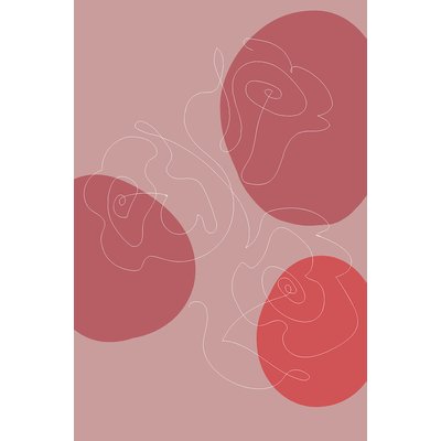 Tableau Line art et courbe rose HEXOA