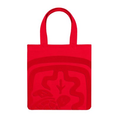 Boudoir, Sac cabas en ?�ponge, Ines x Vilebrequin, rouge coquelicot INES DE LA FRESSANGE PARIS