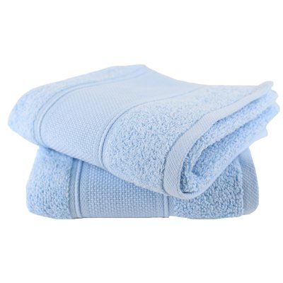 Lot de 2 serviettes invité en coton bouclette éponge avec bande à broder en toile AIDA LINANDELLE