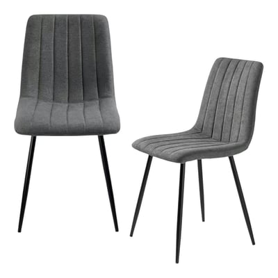 Chaise en tissu coutures verticales (lot de 2) LORA PIER IMPORT