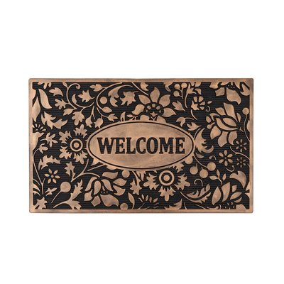 Paillasson caoutchouc Welcome fleurs - 75x45x1cm WADIGA