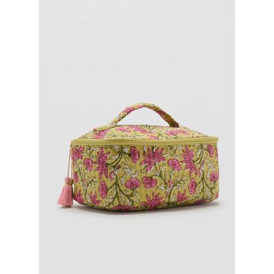 Trousse de toilette en coton imprimé à fleurs MANGO