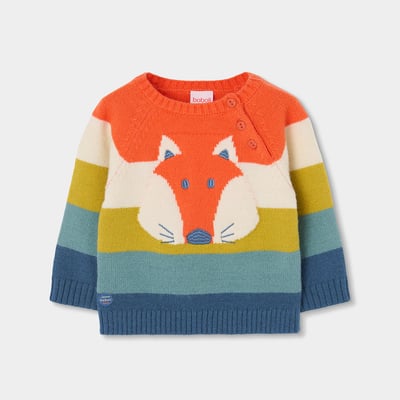 Pull garçon imprimé renard rayé BOBOLI