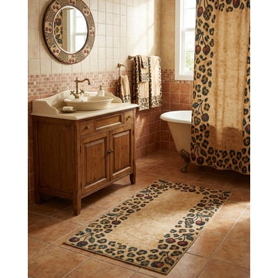 Tapis de bain WECONhome Catwalk, style vintage animal print, dos TPR antidérapant, lavable 30 °C, certifié OEKO-TEX® ,  Catwalk WECON HOME