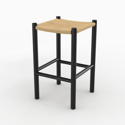 Tabouret pour ilot central 65 cm en teck et rotin (à l'unité) - KAÏA RENDEZ-VOUS DÉCO