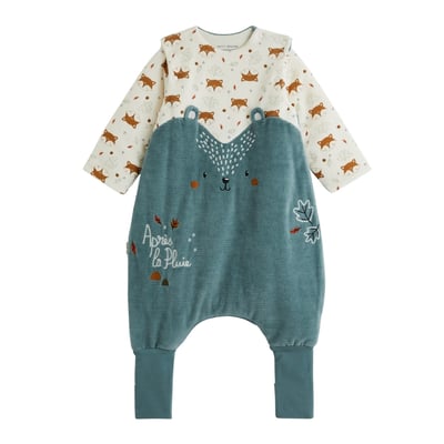 Turbulette TOG 2 en velours avec pieds retroussables et manches amovibles Ginkgo PETIT BEGUIN