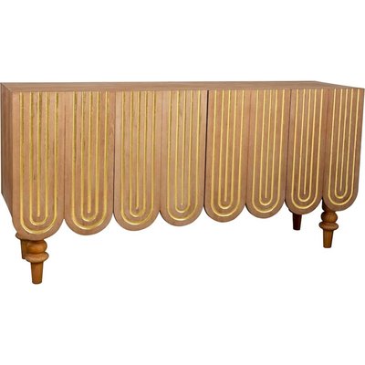console art déco bois et métal finition naturelle et dorée RECOLLECTION