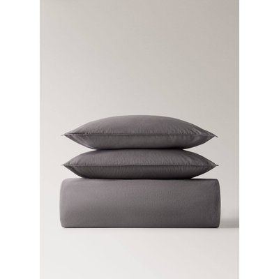 Housse de couette popeline de coton double surpiqûre lit 135/140 cm MANGO HOME