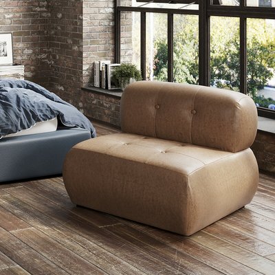 Jai Sculptural Faux Leather Accent Chair SO'HOME