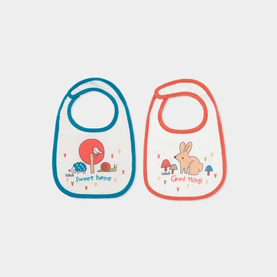 Lot 2 bavoirs bébé imprimé animaux BOBOLI