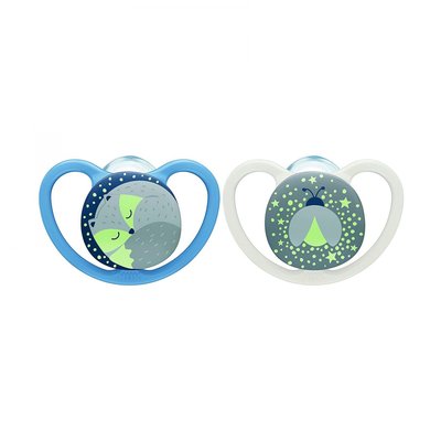 Lot de 2 sucettes 18-36m Space nuit Garçon NUK