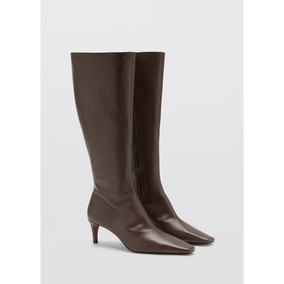 Bottines à talons kitten en cuir MANGO