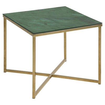 Table d’appoint Alysé carré en verre et métal TOILINUX