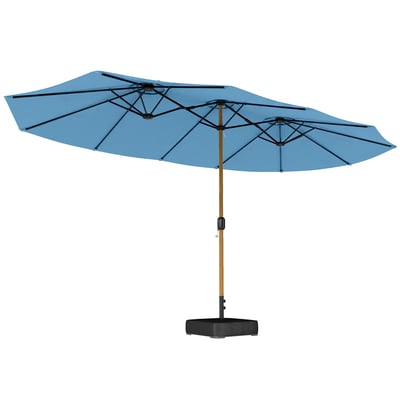 Parapluie double face Polyester Bleu OUTSUNNY