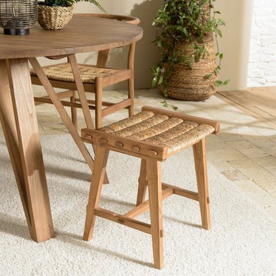 Tabouret en chanvre naturel et bois recyclé SWING PIER IMPORT