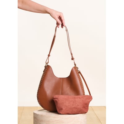 Sac hobo en cuir grainé LA FEE MARABOUTEE