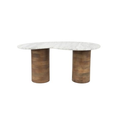 Table basse Peli, Marbre et Bois, Forme Organique BOITE A DESIGN