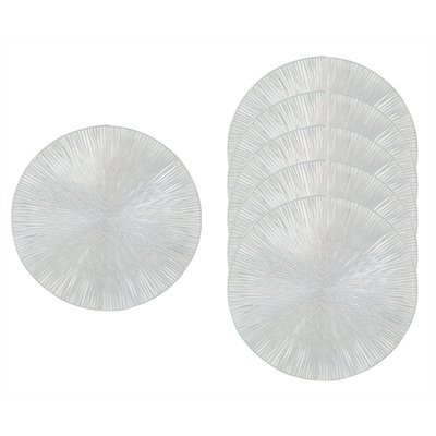 Sets de table en vinyle Fête (lot de 6) Argent AUBRY GASPARD