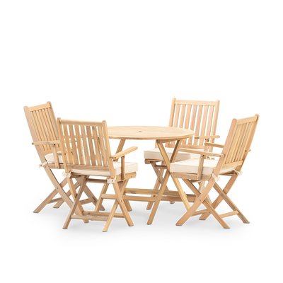 Salon de jardin, 4 chaises, JAVA LIGHT DEFORA HOME