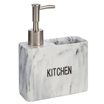 Distributeur liquide vaisselle + porte éponges effet marbre kitchen WADIGA