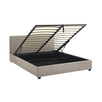 Lit coffre avec sommier à lattes et tête de lit 160 x 200cm finition tissu AVALON SWEEEK