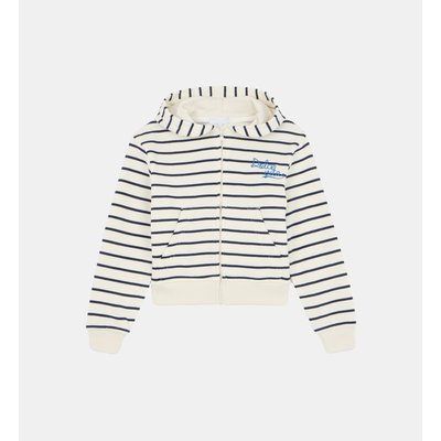Sweat Zippé À Capuche Améribel Rayé Molleton Bio CADET ROUSSELLE
