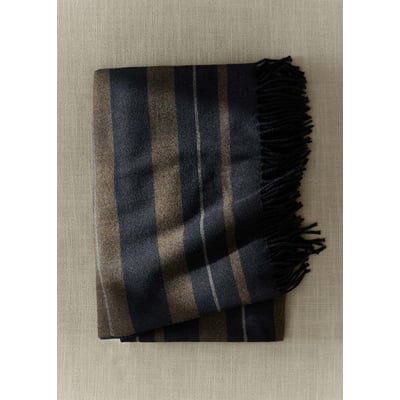 Plaid en laine à effet dégradé et détails de franges MANGO HOME