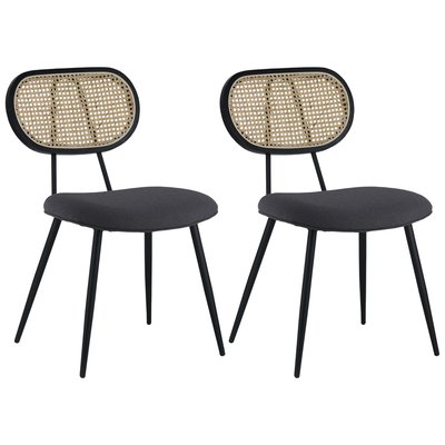 Chaise vintage, cannage et tissu, ELENA HAPPY GARDEN