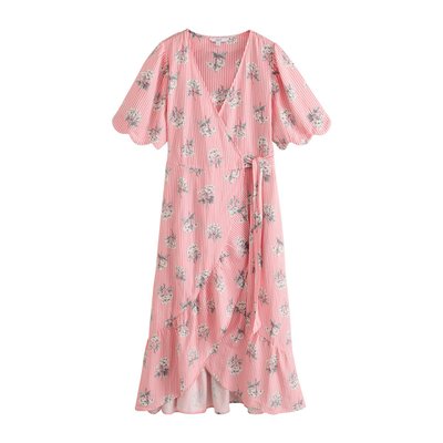 Robe mi-longue à manches festonnées NEXT