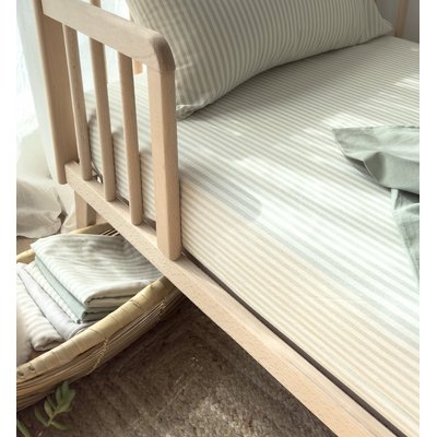 Drap housse bébé Percale de Coton Bio RAYÉ KADOLIS
