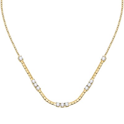 Collier en laiton, placage ninfea, zircons SCINTILLE MORELLATO