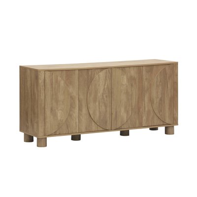 Buffet exotique effet bois de manguier 4 portes 155cm PONDI SWEEEK