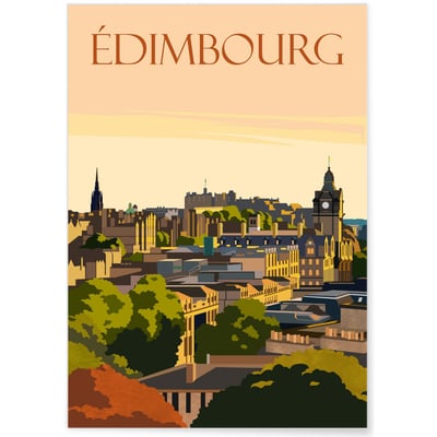 Affiche ville Édimbourg L'AFFICHERIE