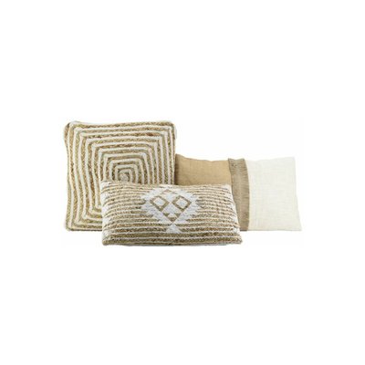 Coussins à motif en jute et coton (Lot de 3) AUBRY GASPARD
