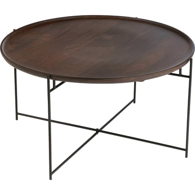 Table basse ronde en bois de manguier et fer RECOLLECTION
